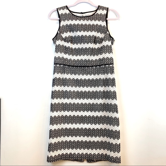 Pure Collection Dresses & Skirts - Pure Collection Sleeveless Midi Knee Length Dress. Size 6. Black & White Eyelet